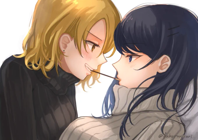 「ひとくちちょーだい😈」 #創作百合 