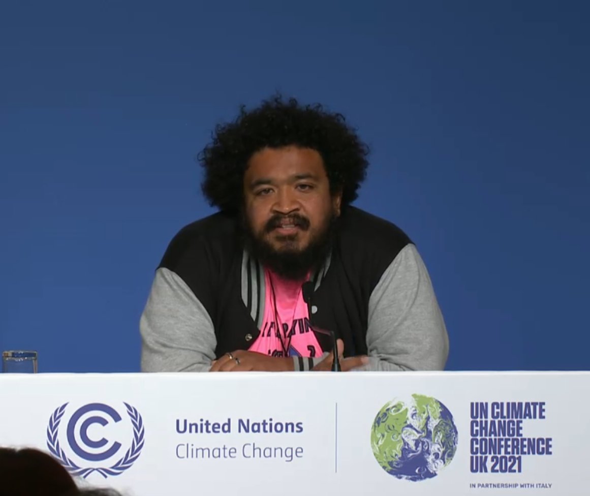 At the press conference of the #climate action network <a href="/CANIntl/">Climate Action Network International (CAN)</a> the current draft of #COP26 decision is discussed. In short: while phasing out fossils is mentioned, stronger language is needed for the 1.5 target, clarity on #adaptation &amp; climate-induced loss &amp; damage is missing.