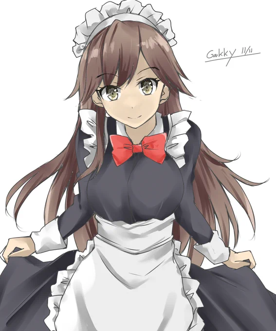#艦これ版真剣お絵描き60分一本勝負_20211111
#艦これ版深夜の真剣お絵描き60分一本勝負
メイドな荒潮ちゃん 
