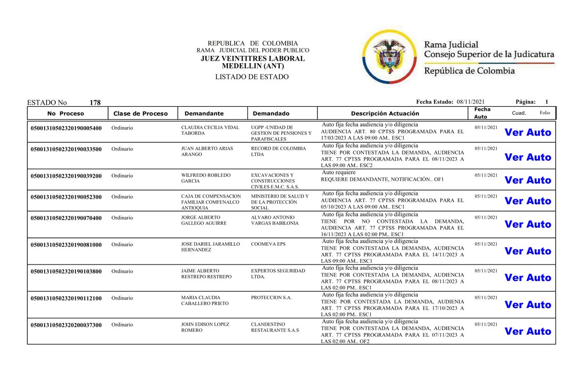 j23labmed's tweet photo. Estados No. 178 del 08 de noviembre del 2021. Míralos🧐 completos en la 🌐pagina web del juzgado
https://t.co/922ghvxEdj https://t.co/LVQToBAX1e