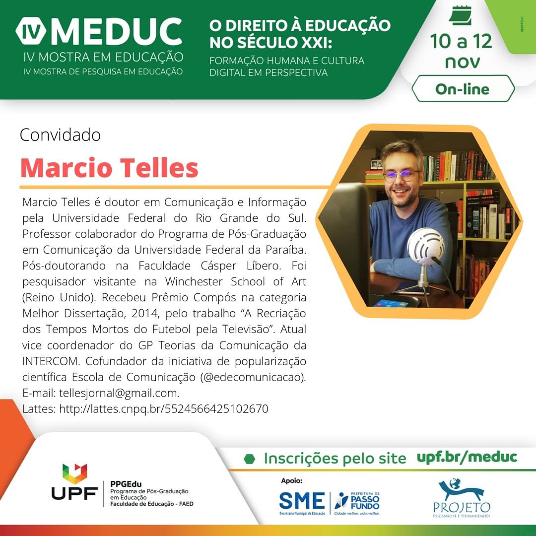 edecomunicacao's tweet photo. Hoje, às 19h30, o @tellesjornal e a @luizacdsantos vão partir da IV MEDUC na @UniversidadeUPF na mesa "Cultura Digital e Direito à Educação". A mesa conta também com o professor Adriano Teixeira e pode ser assistida em: https://t.co/D1axYI6upW. Não perca! https://t.co/bu0fH2tLc8