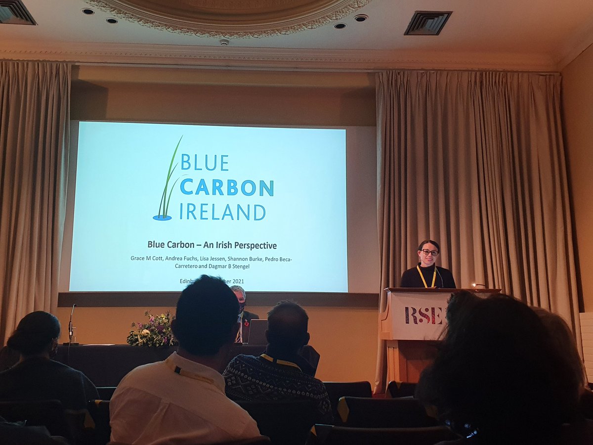 Our very own Grace Cott presented an Irish perspective of Blue Carbon today - are Irish salt marshes a hotspot of carbon storage?  @marinescotland