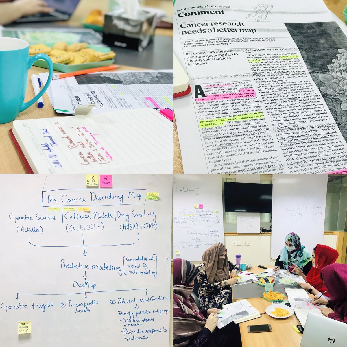 shah_laiba45's tweet image. Jornal club is revived at our very own cells and models group
it was a happy reading 📚
Thats how we can ameliorate our cancer research👩🏻‍🔬 in the era of personalised medicine. 
#cellsandmodelsatpml #CancerResearch #pmlab #Sanger #Broadinstitute #DepMap