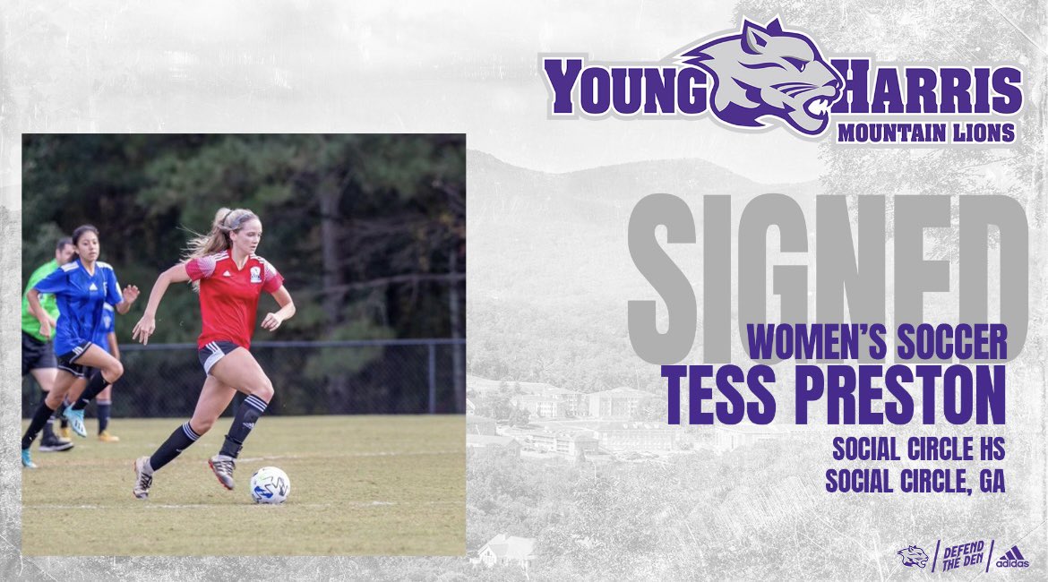 It’s official, signee Tess Preston will be joining us next fall! Please help us congratulate and welcome Tess to the Young Harris family🤗💜⚽️