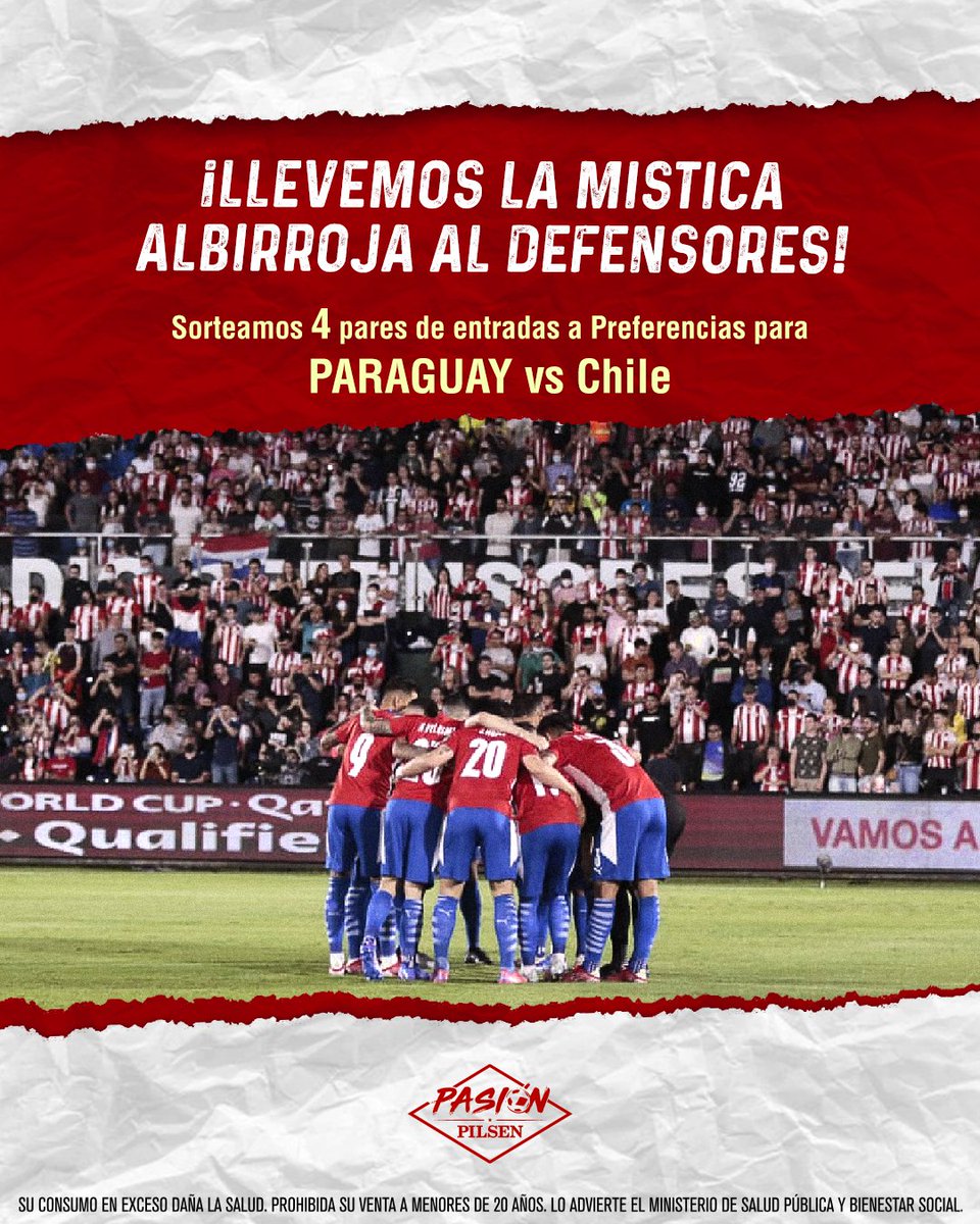 pasionestudiopy's tweet photo. ¡HOY ALENTAMOS A LA ALBIRROJA!  🔥

Sorteamos 4 pares de entradas para alentar esta noche a Paraguay en El Defensores 🏟️🇵🇾

 Para participar solo tenés que: 

🔁 Darle RT a este tuit

💬 Responder este tuit con el #PilsenAlbirroja ⚪🔴

🕒 Anunciamos ganadores esta tarde https://t.co/OK8b5XoDSQ