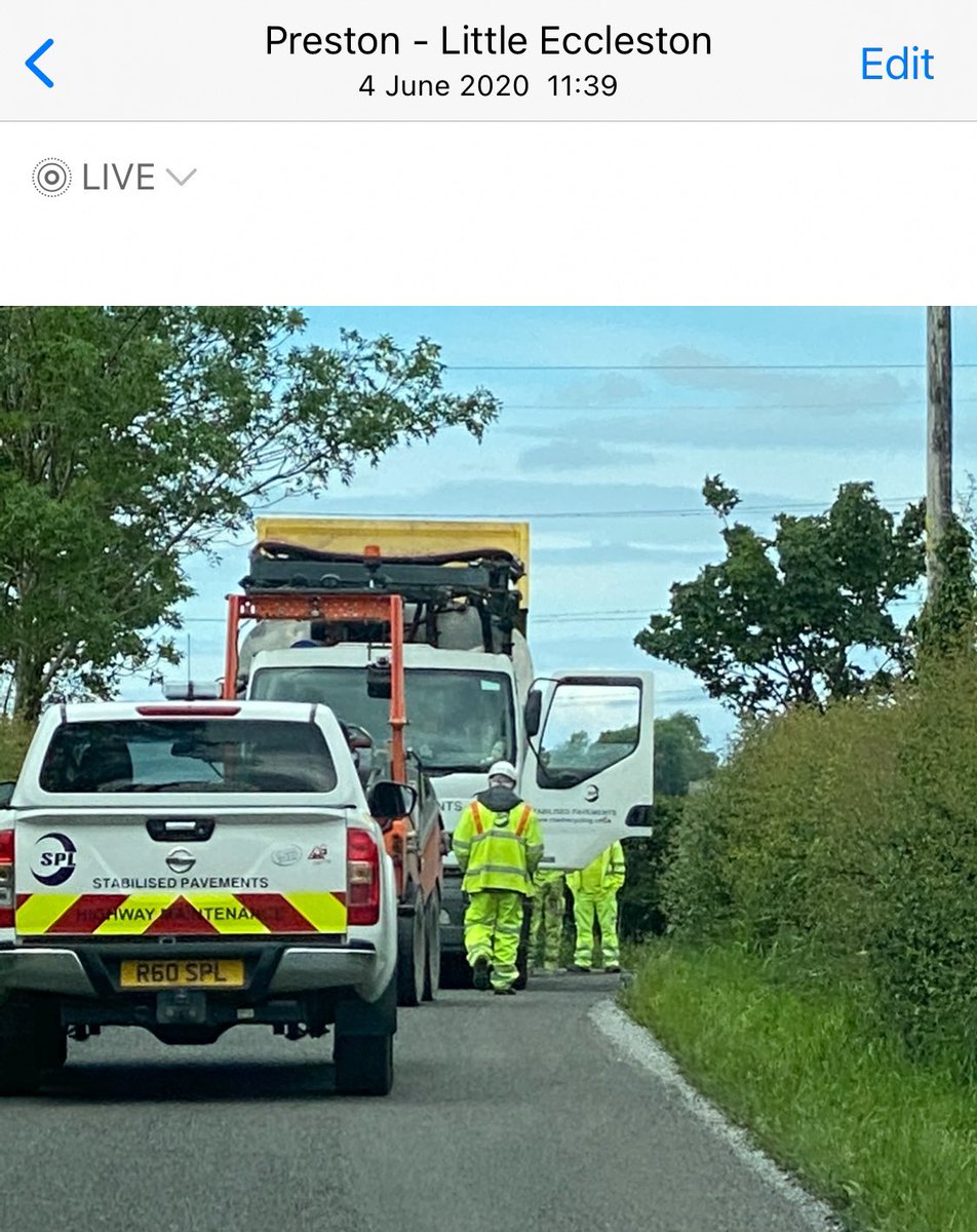 kirk00's tweet photo. 4th June 2020, Meagles Ln, Elswick, was ‘recycled’ by @LancashireCC &amp;  in-situ road recycling specials @spl_uk from Northampton. In 12months a large section of the road deteriorated, after numerous complaints the road today remains unsafe to users. What’s the plan @LancashireCC ? https://t.co/biK1MeD6vQ