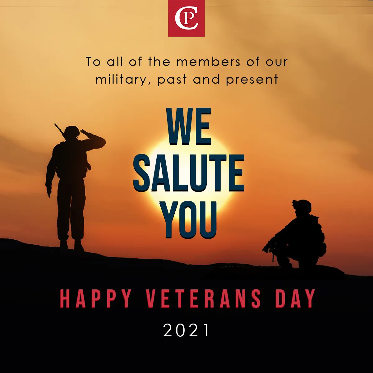 Happy Veterans Day! To all of the past and present military and their families for their service and sacrifice, Clarendon Partners salutes you today.