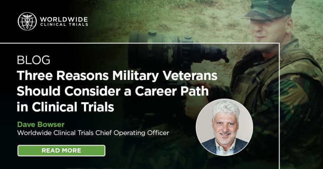 MichaelNawa's tweet photo. This #VeteransDay, Dave Bowser, @Worldwidetrials Chief Operating Officer, looks back on his days as a Captain in the US Marine Corps and shares what drove his career success and why military veterans have the skills for running clinical trials. https://t.co/JDxGynSeJR https://t.co/8nYtPOGOrd