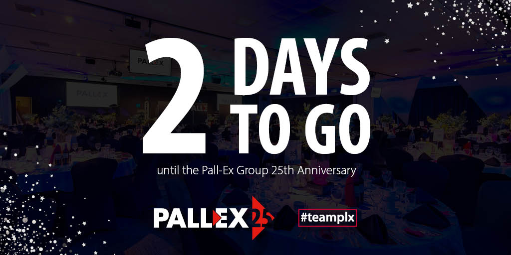 PallExUK's tweet photo. Only 2 days to go until we are celebrating Pall-Ex Group's 25th Anniversary Awards! 
#teamplx #25yearsofexcellence #25years https://t.co/Kvp12WCU8y