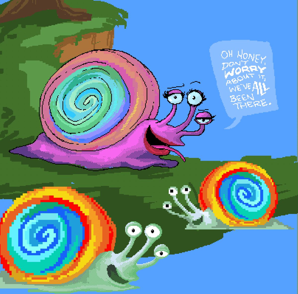 MysteryPixelNFT's tweet photo. We’re experimenting with different levels of resolution… #NFTCommunity #nft #snailtrails https://t.co/PAZ6l2Krow