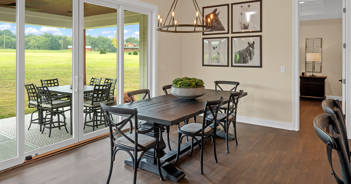 Savor the last temperate nights of the season with indoor/outdoor dining setup for a dozen guests. Slide open the doors to share conversation and meals with your loved ones, and breathe in the crisp autumn air.

Photo Credit: Greg Grupenhof