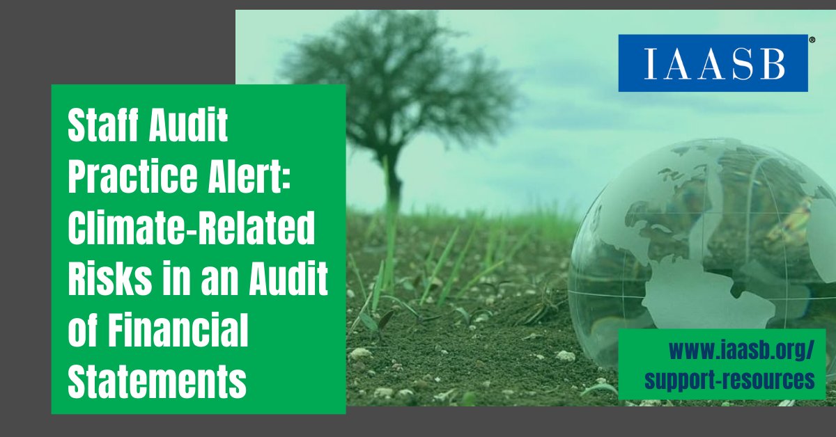 As #COP26 comes to a close, we recognize the impact environmental issues have on auditing and assurance. Have a look at our Staff Audit Practice Alert on climate-related risks for more on what is included in our auditing standards: ow.ly/y74Q50GKqXF