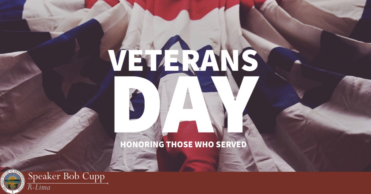 There are over 700,000 military veterans throughout Ohio, including 13 members of the Ohio House of Representatives who have served our nation. We offer special recognition today for their service. Thank you to all veterans for protecting and defending our country and freedoms!