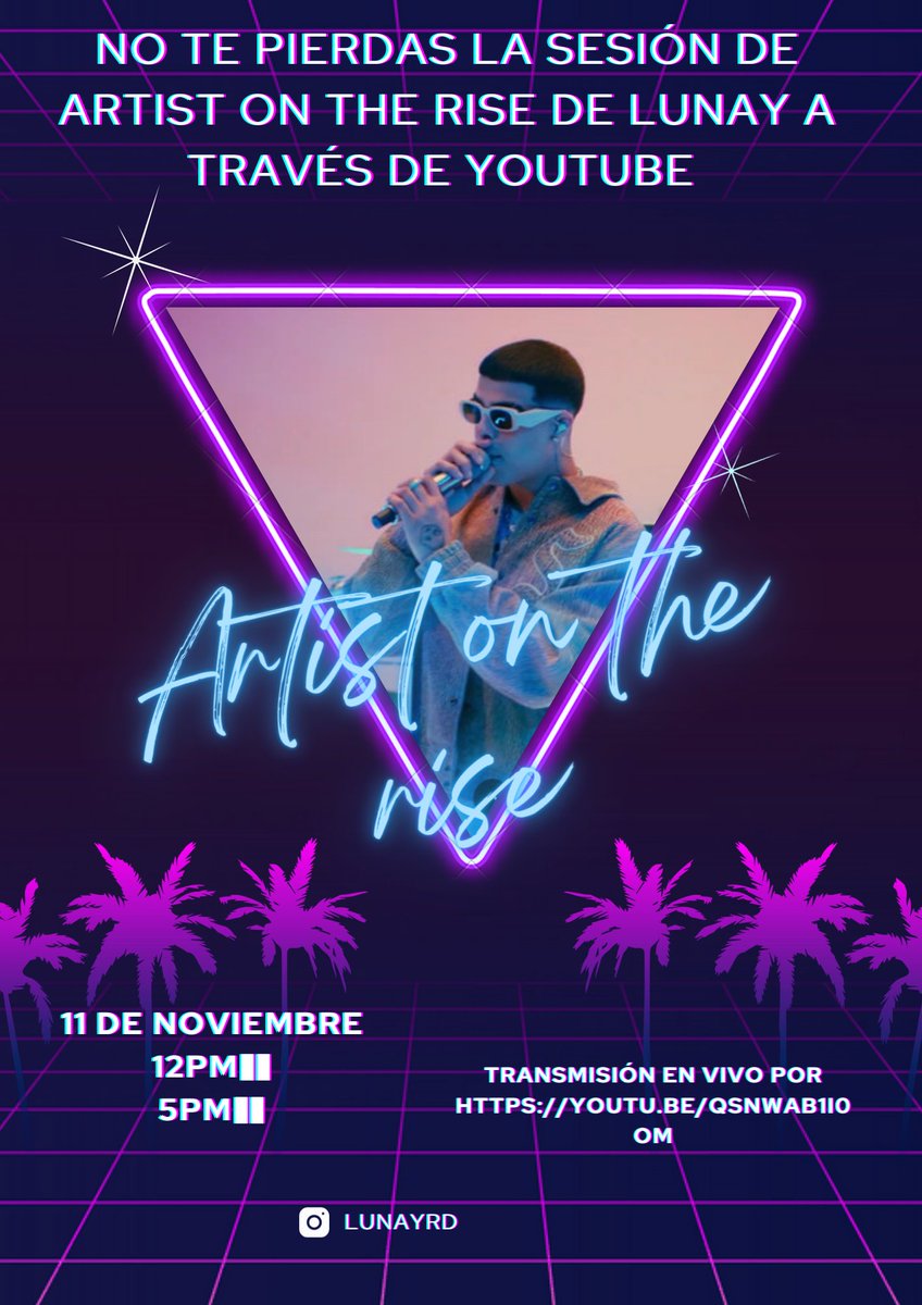 Lunay_rd's tweet photo. No te pierdas el performance de TBC por @youtubemusic en la sesión Artist on the rise de @lunaypr1 https://t.co/6UNFY0XnWM