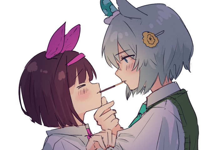 ポッキーゲーム
#ウマ娘  
#セイウンスカイ
#ニシノフラワー 