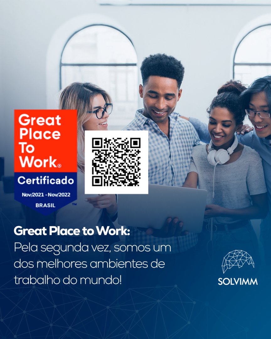 Solvimm_'s tweet photo. É com muito orgulho que conquistamos, pelo segundo ano consecutivo, o certificado de Great Place to Work!
Somos muito gratos por mais uma conquista e reconhecimento da nossa dedicação.  
#solvimm #cloudcomputing #tecnologiadainformação #bigdata #aws #inovação #GPTW https://t.co/d7Qxm1mndl