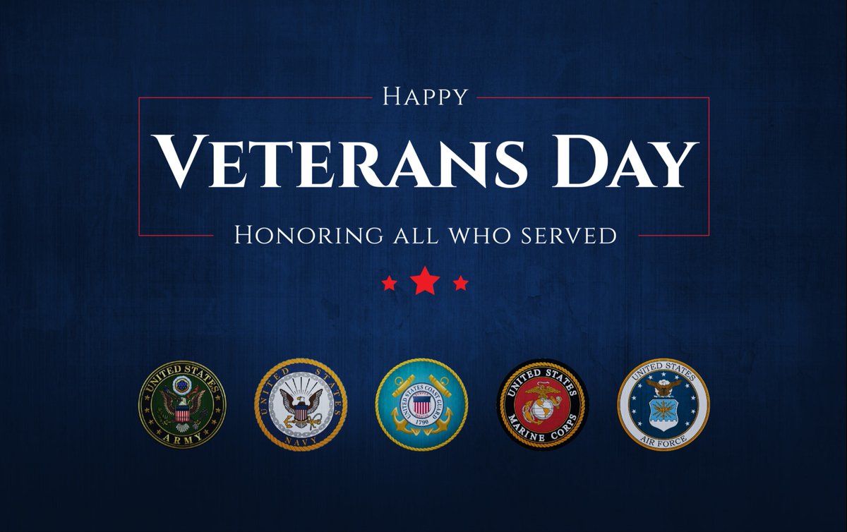 Honoring all Veterans on Veterans Day. Thank you for your service and sacrifice.