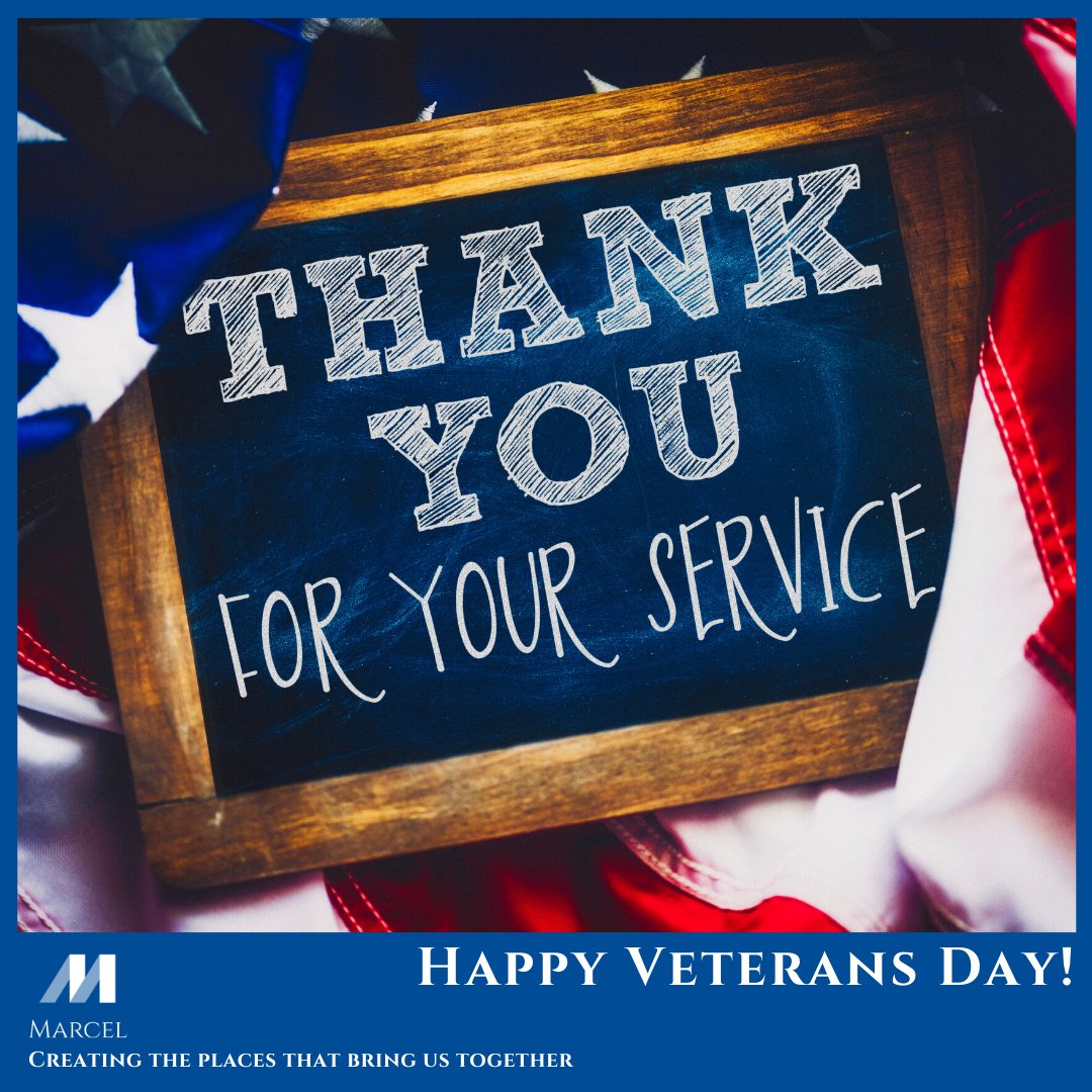 MARCEL_Group's tweet photo. Happy Veterans Day!  Thank you for your service from all of us at the Marcel Group.  Did you know that every Veterans Day  Arlington Ntl Cemetery holds an annual memorial service. The cemetery is home to graves of over 400,000, most of whom served in the military. https://t.co/NSfcOoH5BI