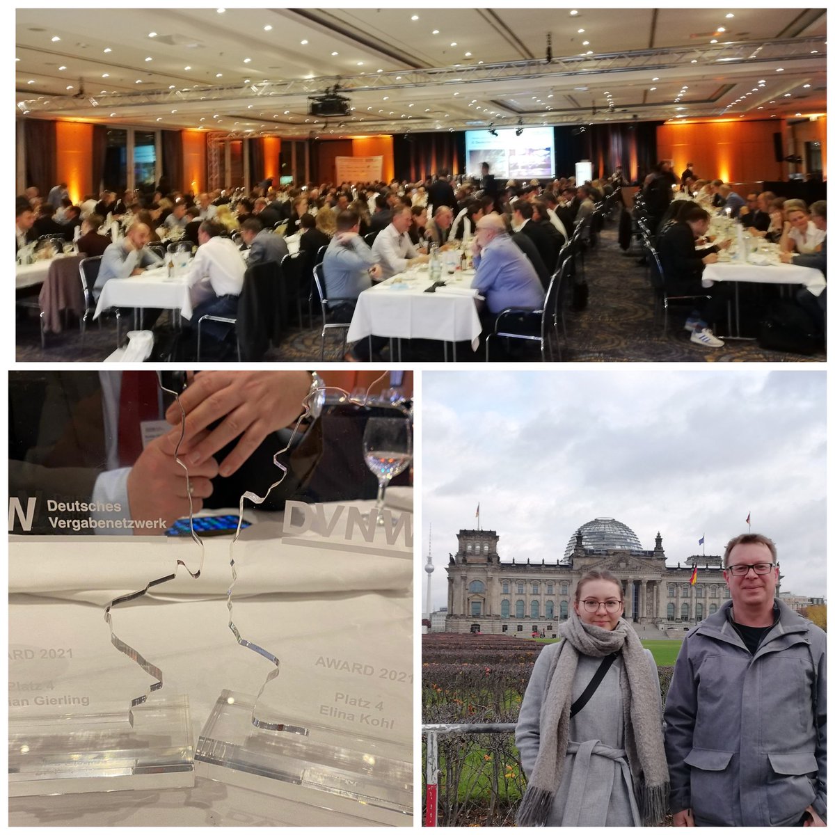 BastianGierling's tweet image. Meine Kollegin @elina_kohl und ich erhielten letzte Woche auf dem 8. Deutschen Vergabetag des @dvnw in Berlin einen der 5 DVNW-Awards 2021 für einen unserer Beiträge im Vergabeblog.de verliehen.

Herzlichen Dank an das #DVNW für die super Orga und an alle Leser*innen!