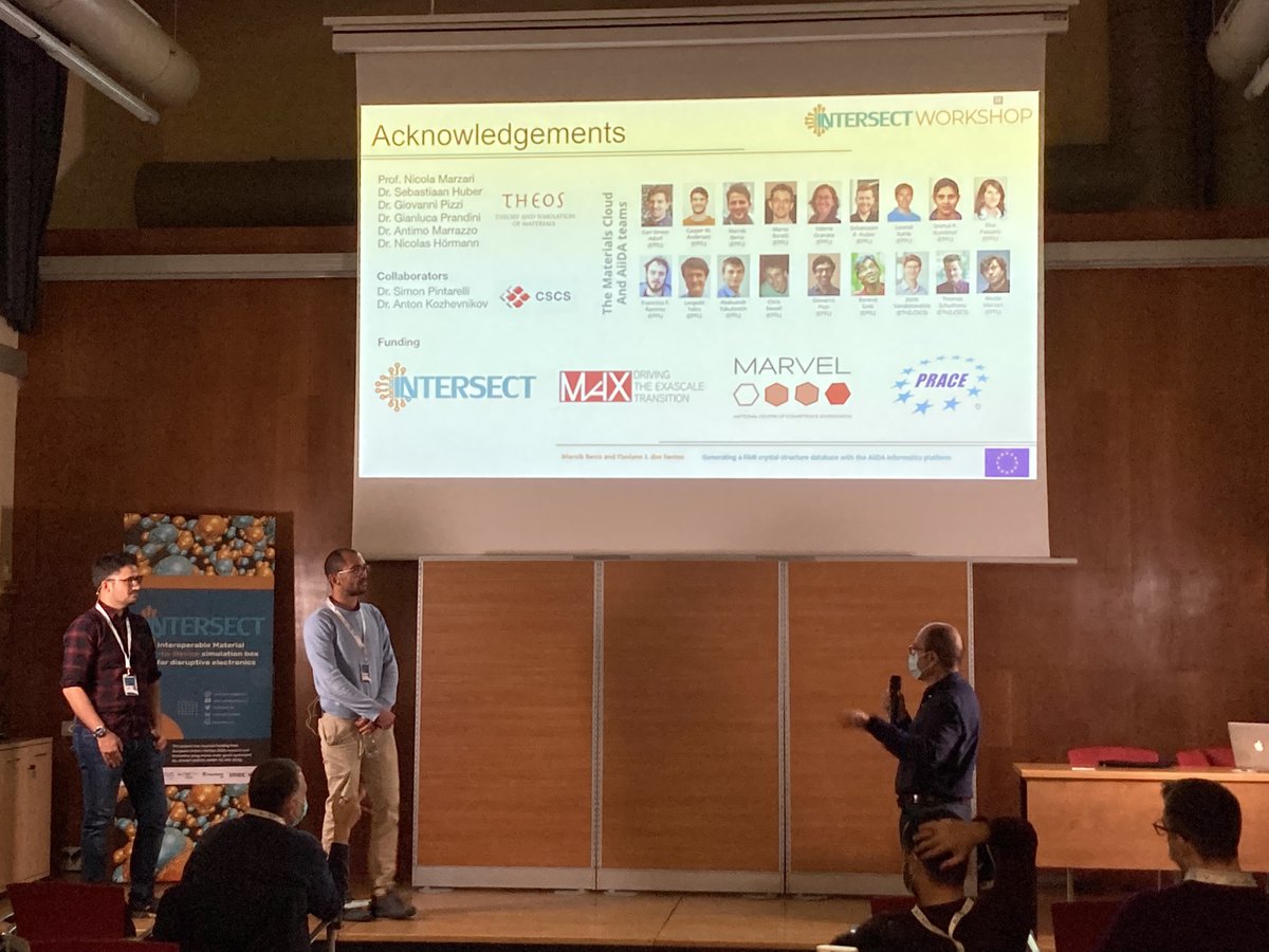max_center2's tweet image. Flaviano Josè dos Santos and Marnik Bercx (@aiidateam, @EPFL_en) just had their talk on "Generating a fair crystal-structure database with the AiiDa informatics platform" at @intersect_eu workshop! All the best for your on-going #intersectworkshop 🙌
intersect-workshop.icn2.cat