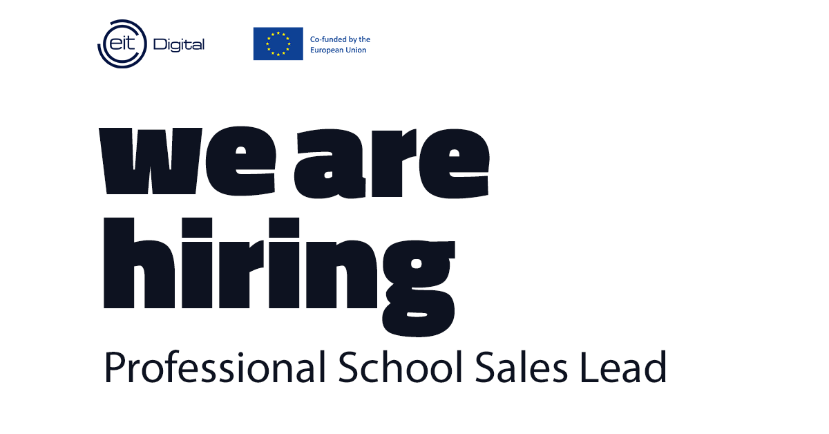 28DGTL's tweet photo. We are hiring! EIT Digital seeks a Professional School Sales Lead. Applications should be submitted before 5pm CET November 19 2021. Click for more information:
https://t.co/lXMm9auqK3 #executivecourse #professionaldevelopment #Upskill #STEM #sales https://t.co/ItPcN0vlCB