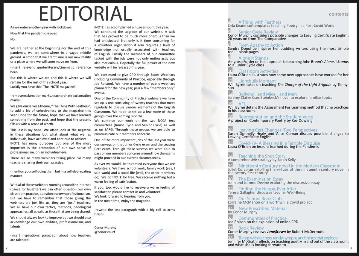 SandraDNolan's tweet image. LET STUDENTS USE THEIR VOICE!!

 @INOTEnews thank you for sharing my Reflective Dialogue Journal idea with so many people❤️ 

The new publication looks fab, congratulations to all involved 👍 
 #educationresearch #studentcentredteaching #inclusivepedagogies #AcademicTwitter