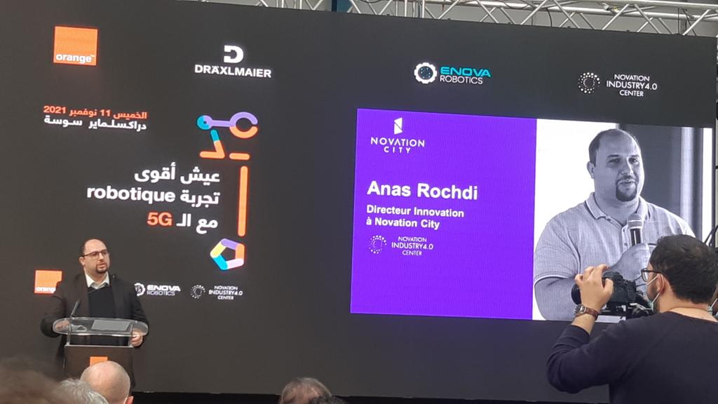 Live now : Un expérience inédite en Tunisie et en Afrique pour tester la 5G avec la #Robotique : une initiative signée #Draxlmayer &amp; #Enova_ROBOTICS, #Orange et #Novation_City.