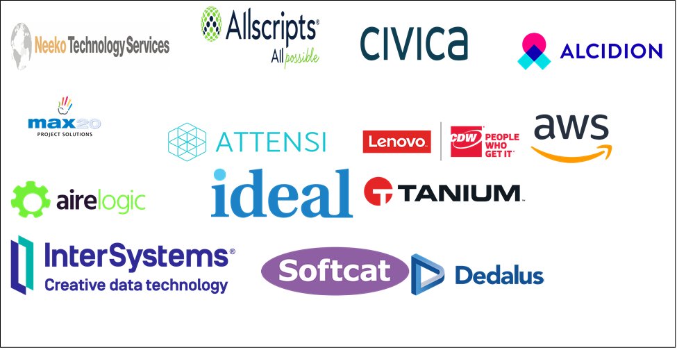 Thank you for supporting #VirtualConnect21 next week - @Attensi, @InterSystems, @max20_Projects, @DedalusUKI, @alcidion, @wifispark, @NeekoTech, @AireLogic  @CDW_UK, @CivicaUK, @Tanium, @IdealUK, @Allscripts, @softcat