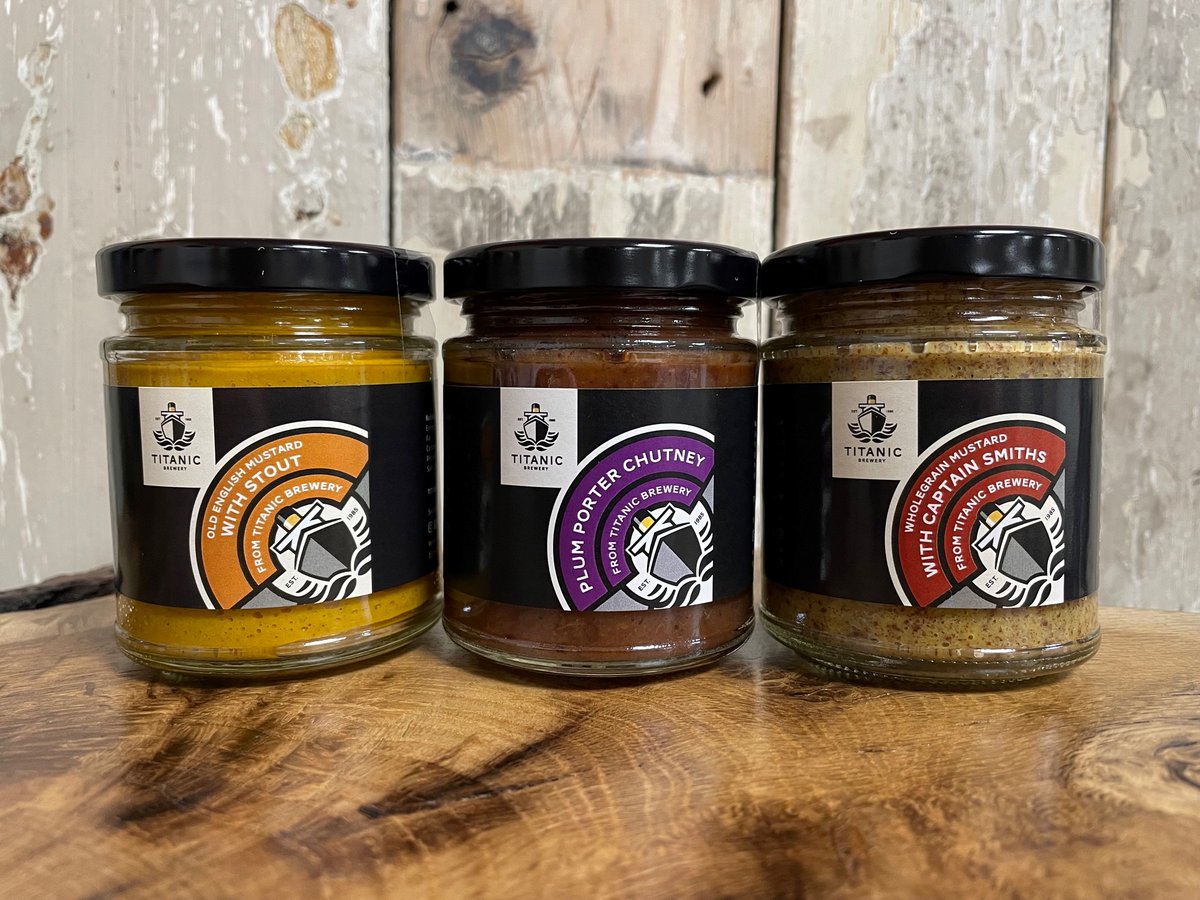 TitanicBrewers's tweet photo. Titanic Mustard has arrived!
Available in our Titanic Brewery shop in Burslem, Old English mustard with Stout and wholegrain mustard with Captain smiths.
#titanicbrewery #brewery #mustard #beermustard #foodie https://t.co/bkDkqsuH90