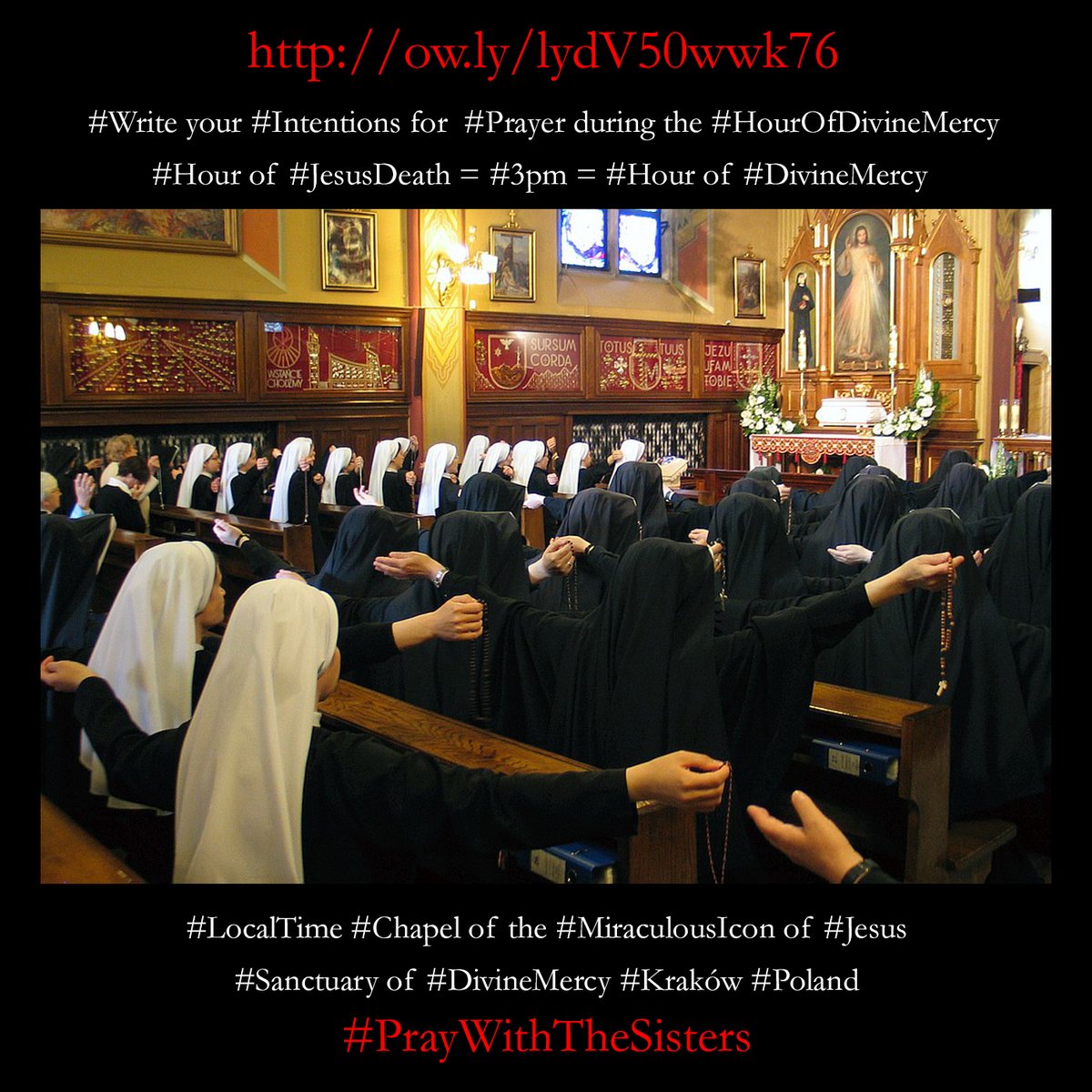SantaFaustyna's tweet photo. #Write your #Intentions for #Prayer during the #HourOfMercy
➠ ➠ ➠ https://t.co/KGdQONd8Yf
#Hour of #JesusDeath = #3pm = #Hour of #DivineMercy
#LocalTime #Chapel of the #MiraculousIcon of #Jesus
#Sanctuary of #DivineMercy #Kraków #Poland
#PrayWithTheSisters https://t.co/vDw4TosGHG