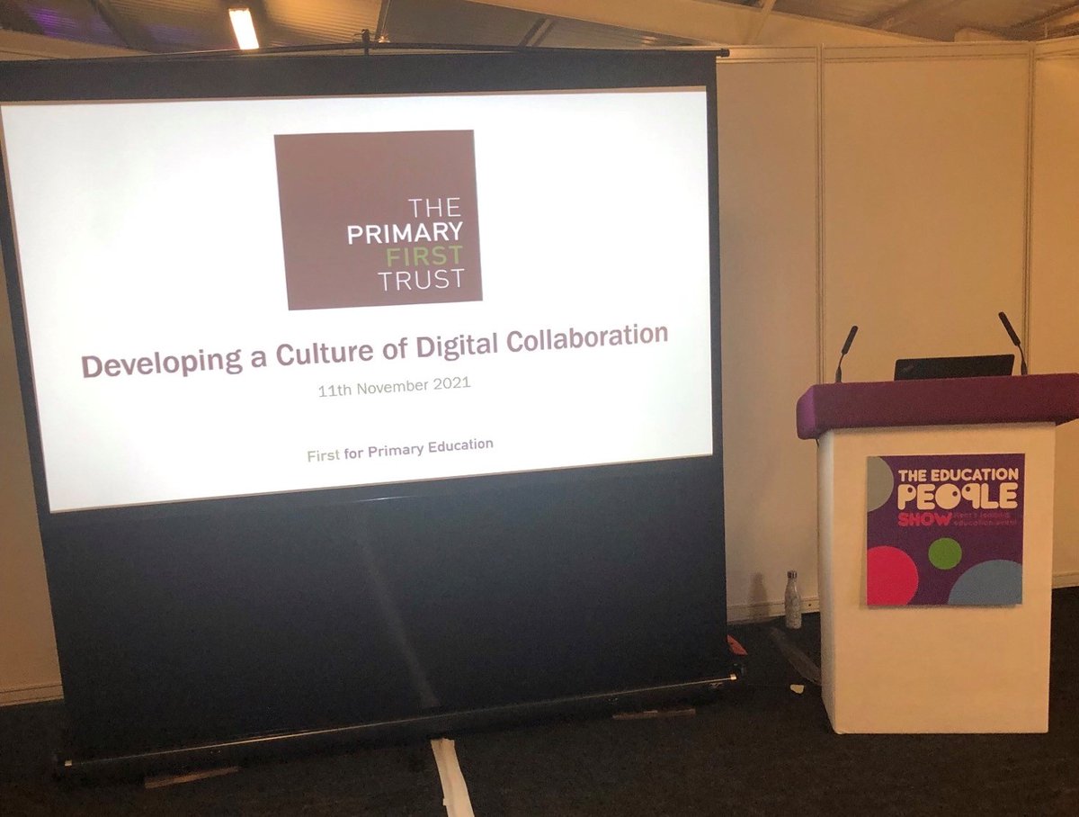 Primary1stTrust's tweet image. How do you develop a culture of digital collaboration? Lorna Hamilton and Matthew Tragheim are about to take to the stage @TheEdPeopleShow 
@WayfieldPrimary @LAHam21 
#First4 #TheEdPeopleShow