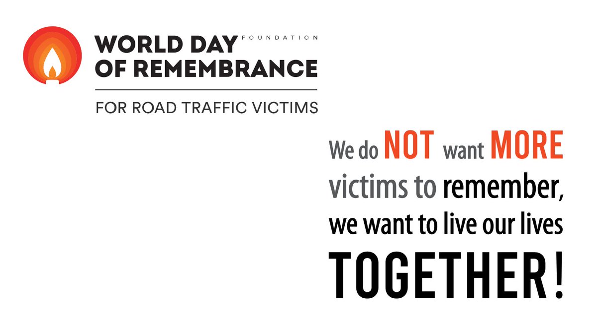 On Sunday 21 November, we will Remember | Support | Act

As well as remembering those we have lost, we will pay tribute to everyone  who deals with the traumatic effects of a road crash on a daily basis.

#WDoR2021 
#RoadSafetyWeek 15-21 November