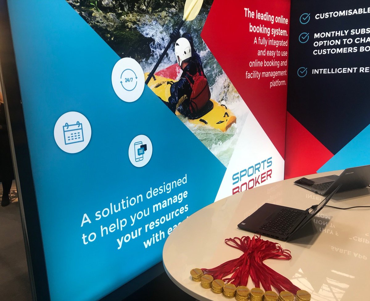 TheSportsBooker's tweet photo. We're back! Quote 3152 and get £100 off your first month subscription today only! @holidayparkshow #NEC on stand 3152. #bookingsystem #onlinebooking #bookingapp #facilitiesmanagement https://t.co/gUZyu6QAZ7
