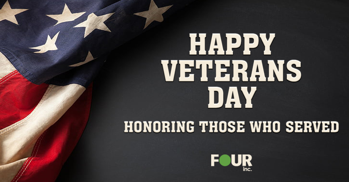 Four_Inc's tweet photo. On this day we are thinking of those who have served our country and who continue to do so every day. Thank you for your service. #FOURtunate #VeteransDay https://t.co/mtzyep6iZn