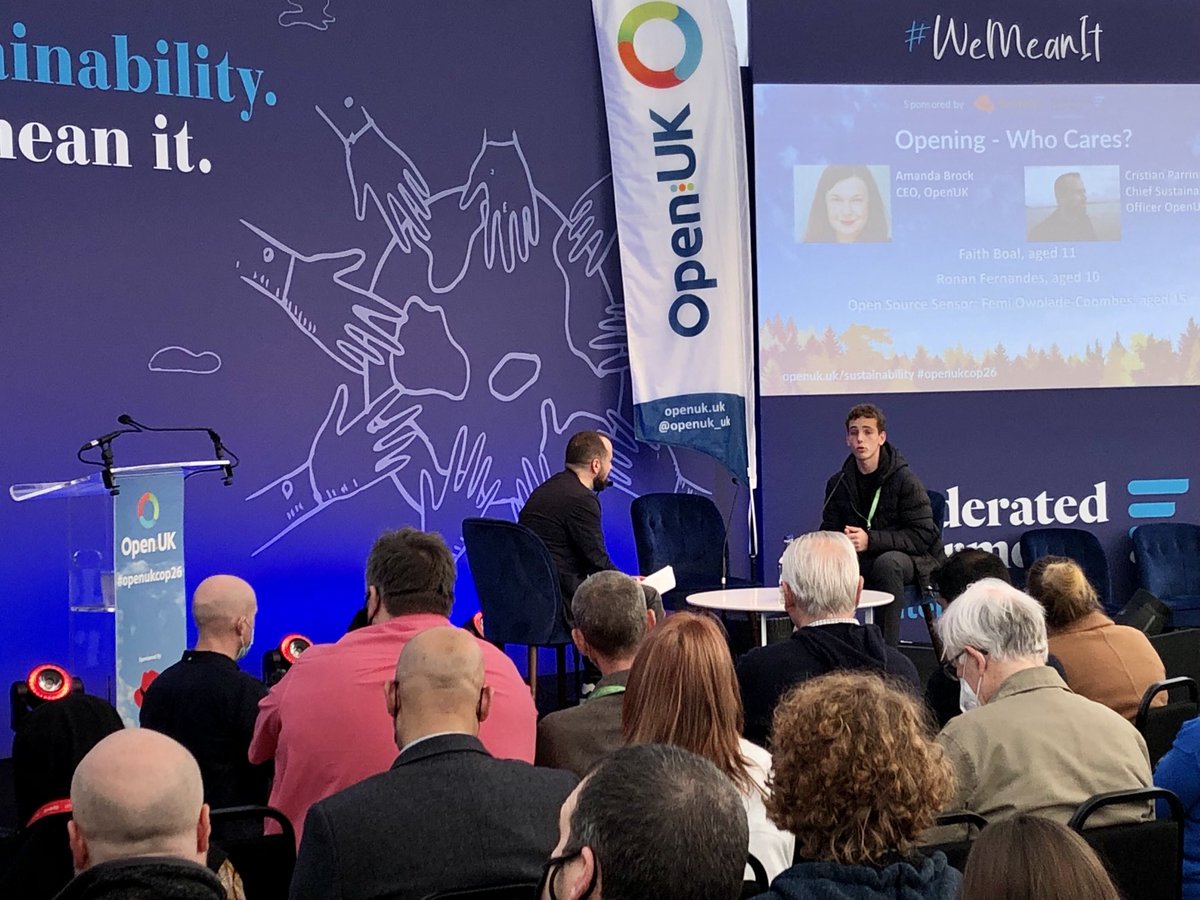 Feeling inspired listening to the opening session at #openukcop26 and this young man! Go Femi! #airquality #hack #sustainability #cop26glasgow #opensource