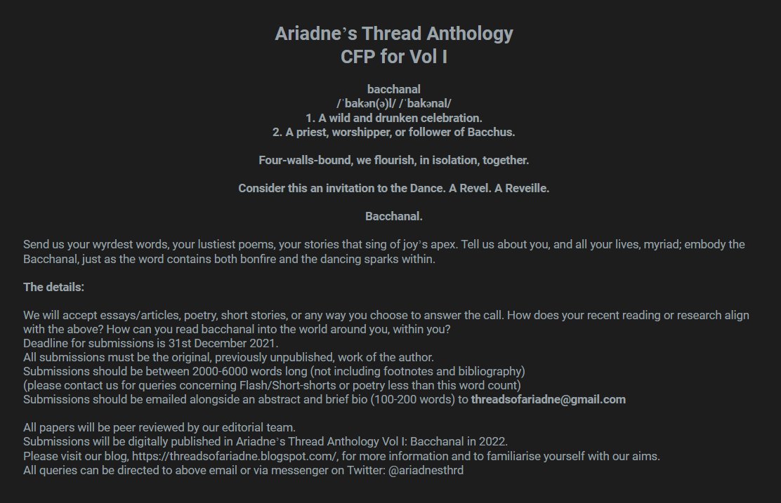 Ariadne's Thread (@ariadnesthrd) / Twitter
