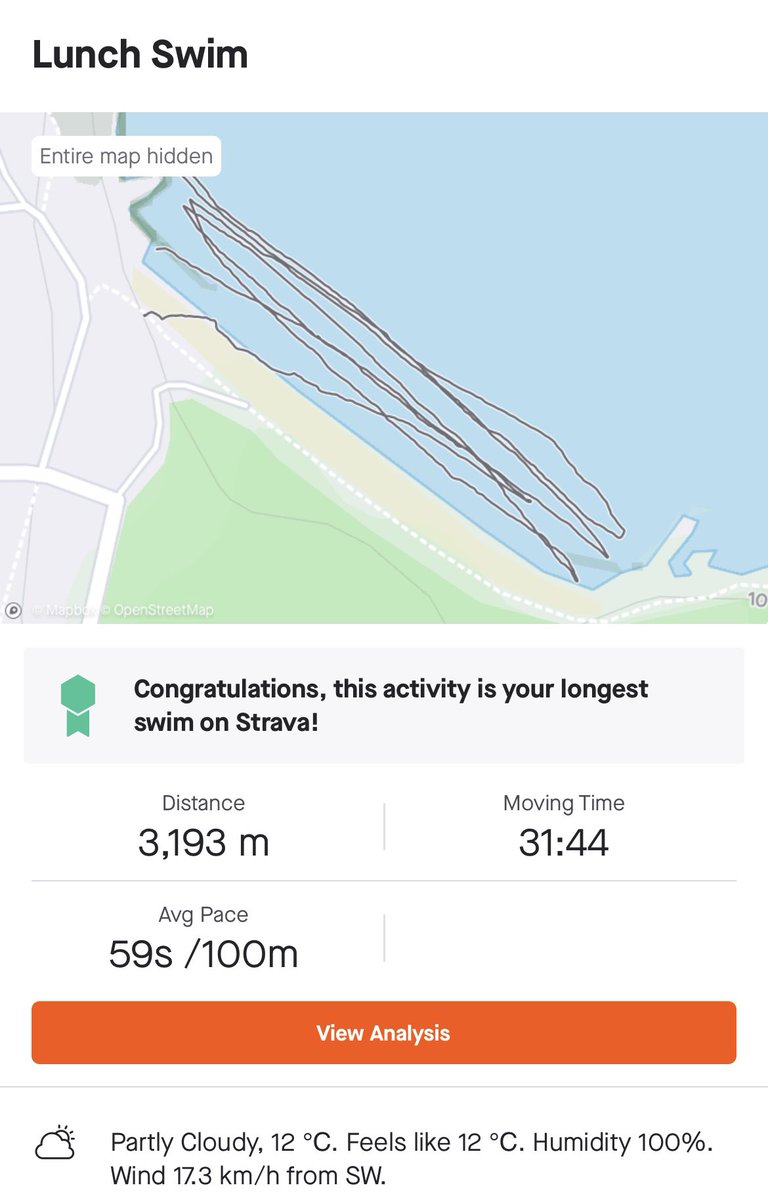 StyleVoyager_'s tweet photo. Omg, what an incredible feeling! Finally did 3.1K in 1:50, feels surreal 10m to 3000m in less than 12 months. My goal was to get to 200m #frontcrawl. We never compare ourselves to others, the only thing we can do is to be better than we were yesterday ๐๐๐๐พโโ๏ธ #openwaterswimming https://t.co/qvH0EcXoj4