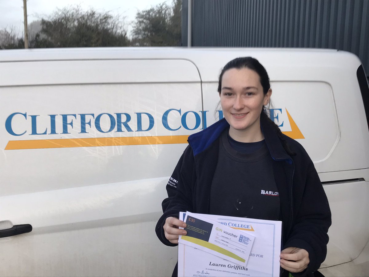 CliffordColleg1's tweet photo. A huge congratulations to our October apprentice of the month Lauren Griffiths from @Barlowsukltd Lauren has won a £30 voucher for tools. She has recently completed her portfolio and is now preparing for her final exam “AM2S” https://t.co/kXrmARvrQk