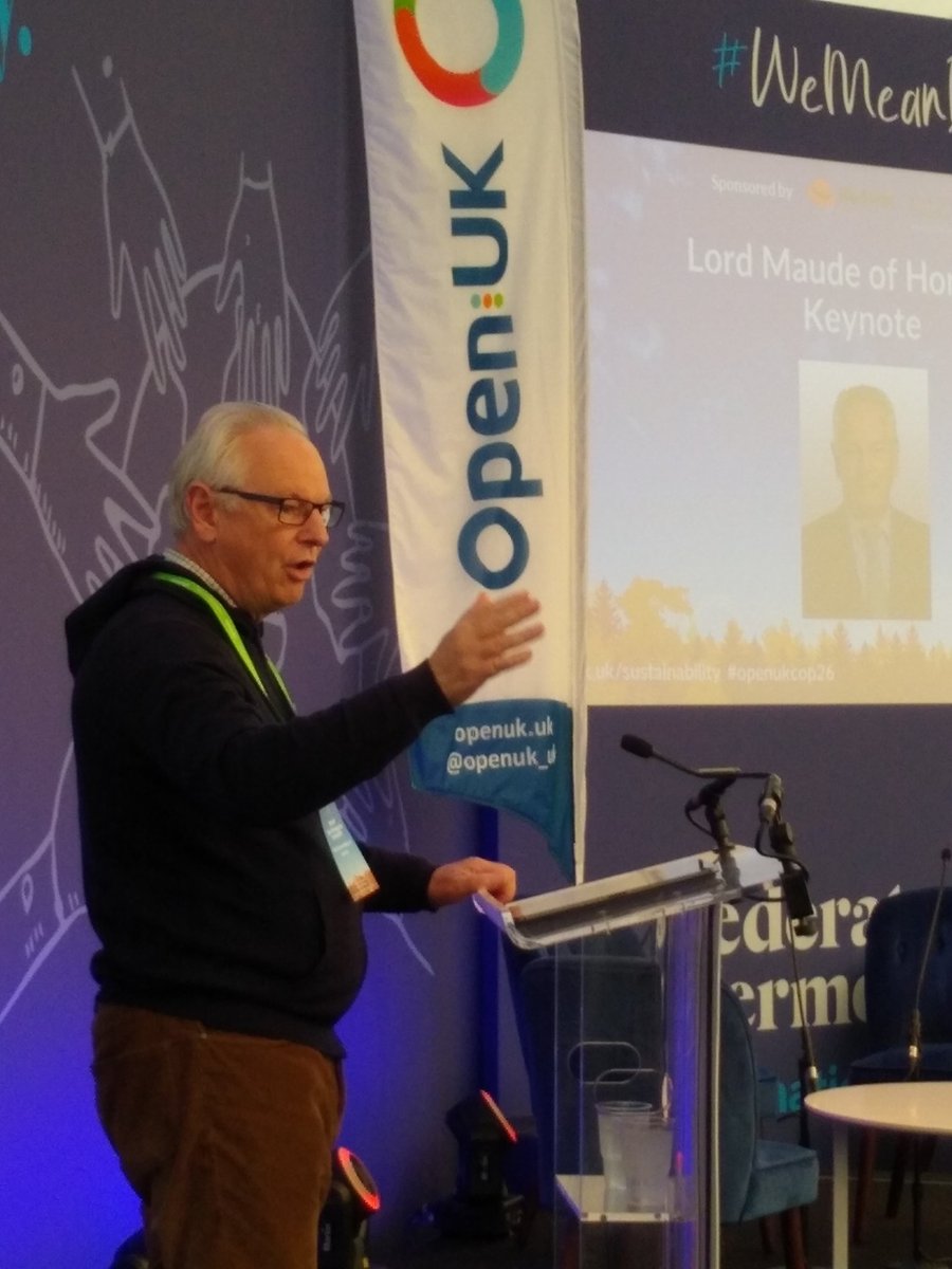 Lord Maude giving a passionate and illuminating keynote speech at @openuk_uk  #openukcop26 #OpenSource #COP26