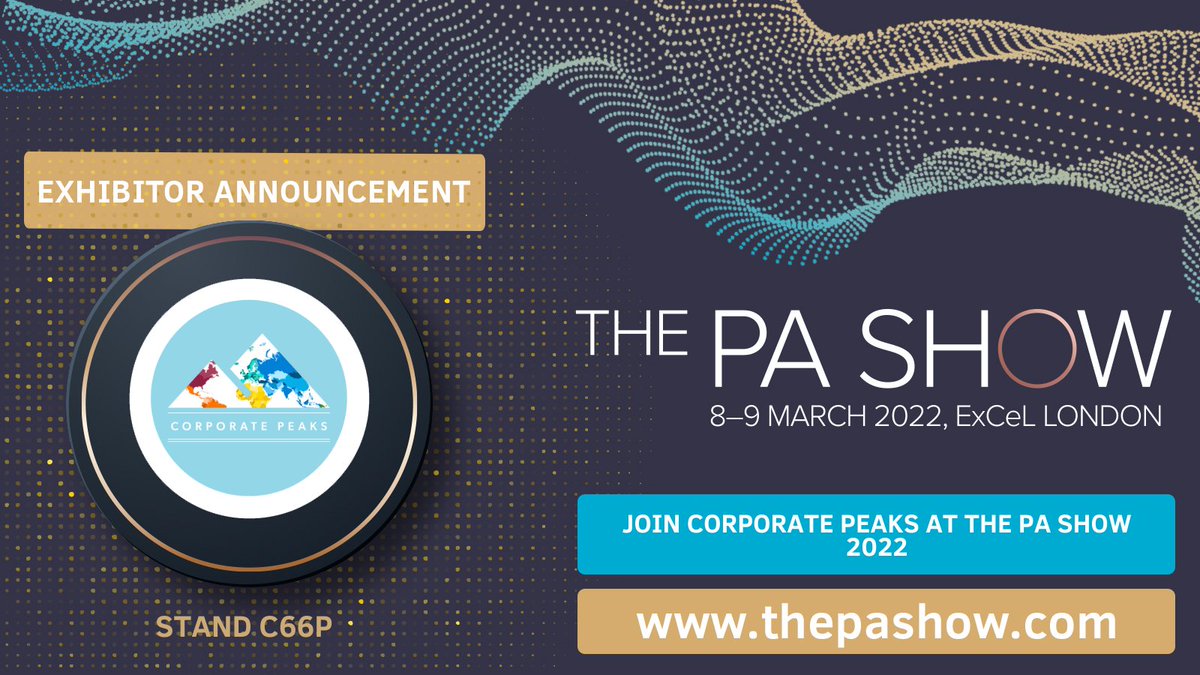 pashowuk's tweet photo. 📢 EXHIBITOR ANNOUNCEMENT

Business Travel Agent @corporatepeaks are exhibiting at the PA Show 8-9 March 2022! Don't miss them on stand C66P.

#PAShow2022 #pa #ea #va #om #personalassistant #executiveassistant #virtualassistant #officemanager #office https://t.co/CuBMzLQI8z