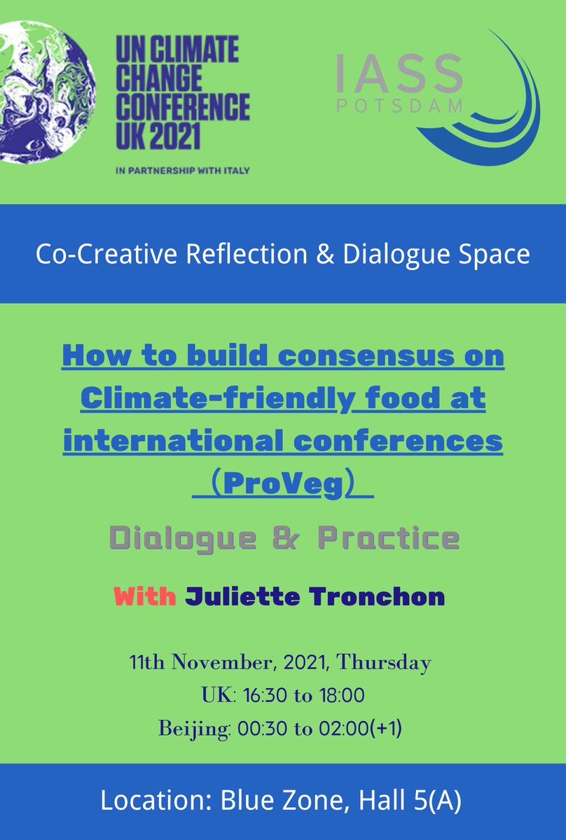 Today’a sessions, free to join us! <a href="/ReflectCop/">Co-Creative Reflection & Dialogue Space (CCRDS)</a> <a href="/COP26/">COP26</a> <a href="/NikoSchapke/">Niko Schaepke</a> <a href="/Kathleen_A_Mar/">Kathleen Mar</a> @IASS_Potsdam <a href="/HeikeSchroeder/">Heike Schroeder</a> <a href="/CarolinFraude/">Carolin Fraude</a>