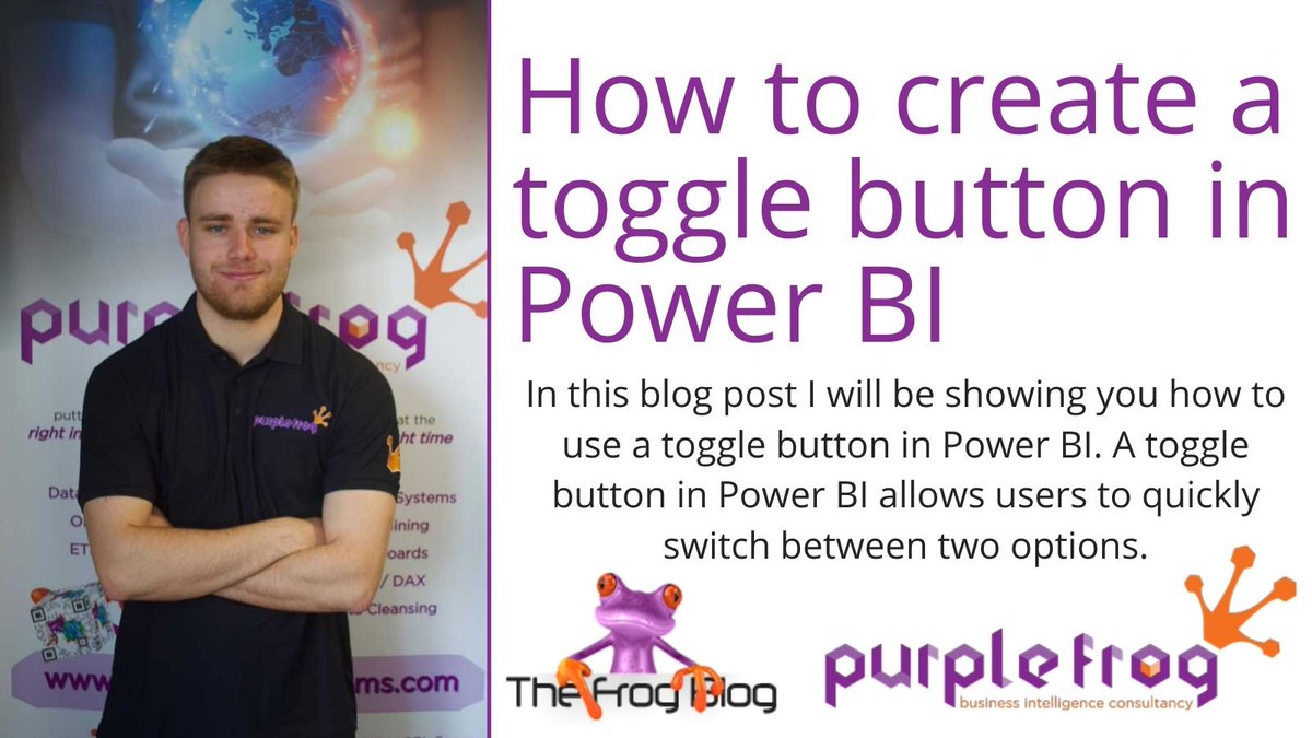 PurpleFrogSys's tweet photo. NEW FROG BLOG!🐸
This weeks #PurpleFrogBlog is by Jon Fletcher all about...
'How to create a toggle button in Power BI'
A toggle button in Power BI allows users to quickly switch between two options, would you like to know how to use one?🤔
Read here! https://t.co/bkrBpzFeUu https://t.co/KWAo42Lza4