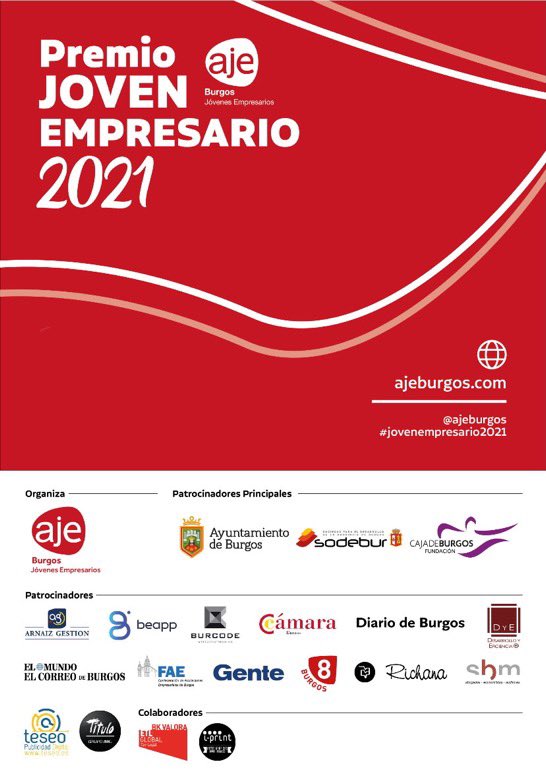 tituloinfo's tweet photo. HOY, 11 de noviembre, yo estaré acompañando a @AJEBurgos y a los cuatro fantásticos finalistas del Premio #JovenEmpresario2021; mucha suerte a tod@s!!! @aytoburgos @sodebur @fundcajaburgos https://t.co/aUG1PlrGIs https://t.co/lr82mbaR9d