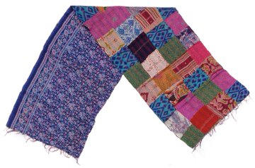 Silk Kantha Scarf Neck Wrap Stole patchwork Hand Quilted Women Bandanas band KP91