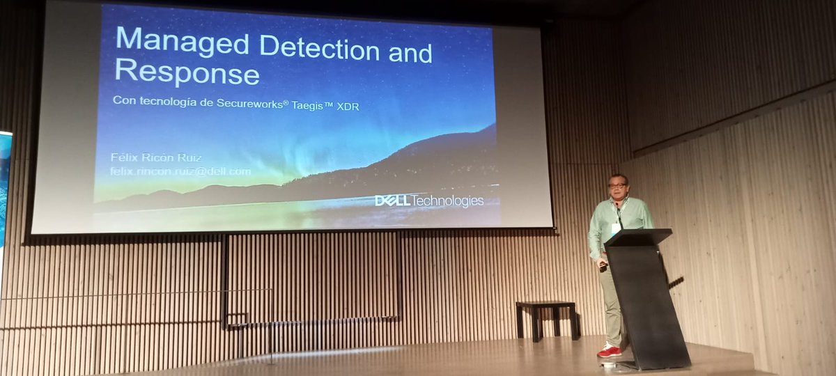 BecomitSpain's tweet photo. Félix Rincón, channel, distribution and alliances services development manager en #DellTechnologies, lleva a cabo la ponencia "Managed detection and response" en el #evento de #Becomit...seguimos!! https://t.co/lxLLtP8JTT
