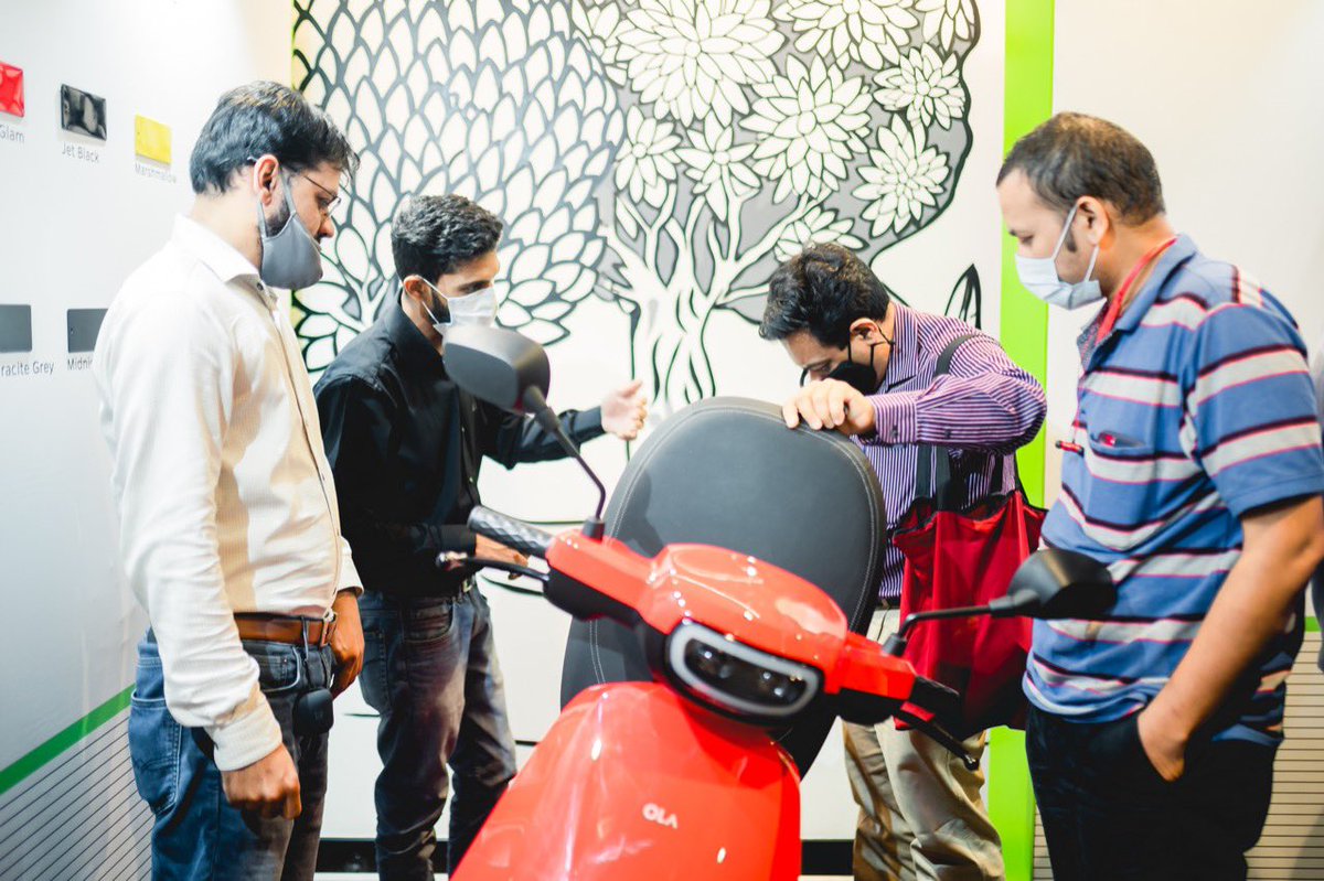 bhash's tweet photo. Thrilled to see customers having so much fun riding the Ola S1 at our test ride camp in Bangalore. Soon in other cities! #JoinTheRevolution https://t.co/mcDhJOKkMM