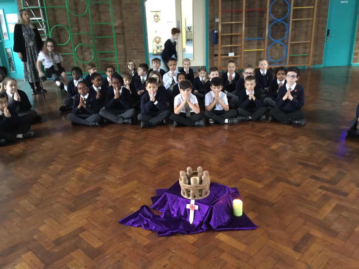 OLACoventry's tweet photo. Key Stage 2 joined together to remember people who have died in wars then we held a prayer circle. https://t.co/gLNOQdcb5a