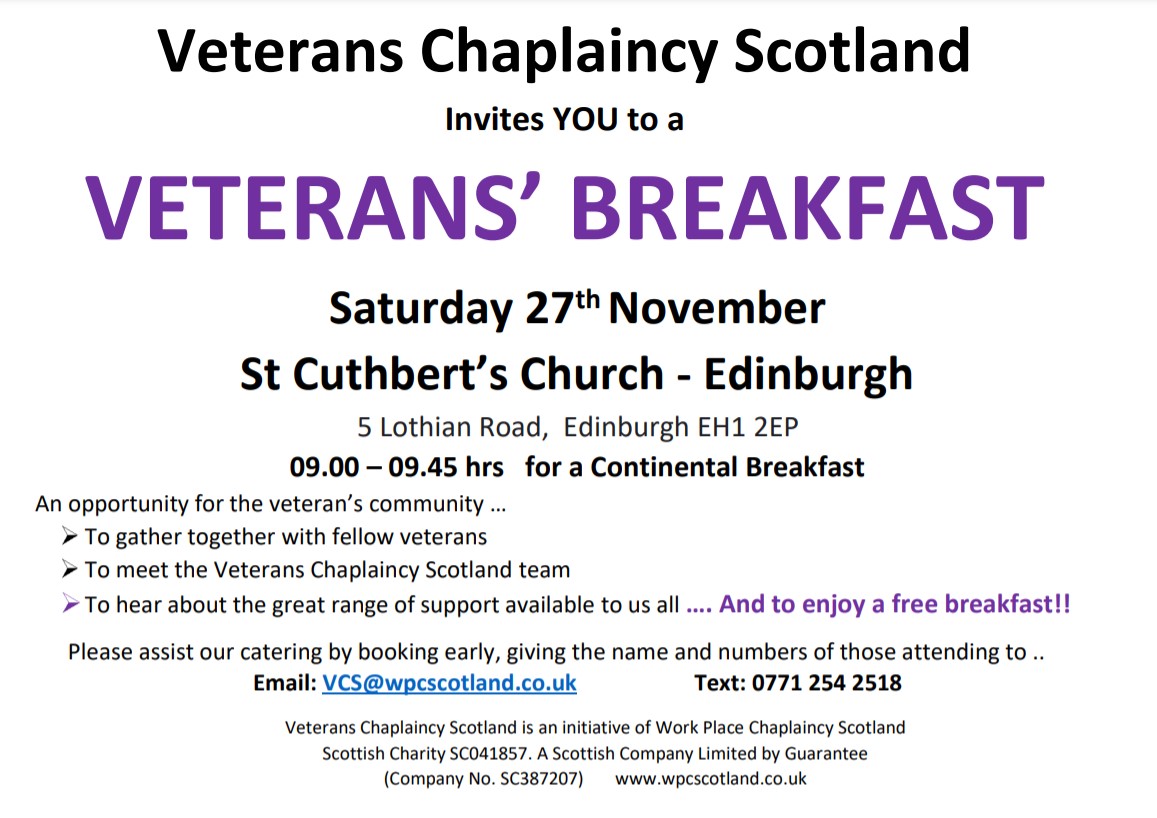 Edinburgh Churches Together (@ectedinburgh) on Twitter photo Veterans warmly invited to breakfast on 27 November <a href="/cuthbert_church/">Rev Dr Pastor Pete Sutton 🏴🇺🇸</a> St Cuthbert's Church Lothian Road
@WPCSed #VeteransDay Veterans warmly invited to breakfast on 27 November <a href="/cuthbert_church/">Rev Dr Pastor Pete Sutton 🏴🇺🇸</a> St Cuthbert's Church Lothian Road
@WPCSed #VeteransDay