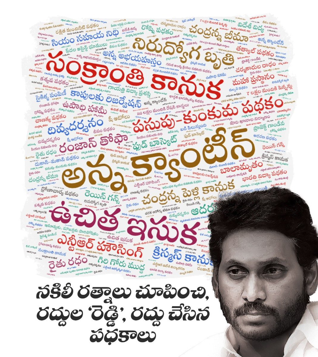 JaiTDP's tweet photo. నకిలీ రత్నాలు చూపించి, జగన్ రెడ్డి రద్దు చేసిన పధకాలు. https://t.co/kETwpBsFu0