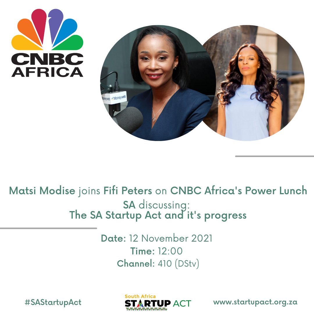 FurahaSolutions's tweet photo. Tomorrow at Noon, our CEO, Matsi Modise will be on @cnbcafrica's Power Lunch SA with Fifi Peters. They will unpack the proposal for a Startup Act for South Africa and share the progress that has been made so far.
Please join the conversation!
#sastartupact #sastartups https://t.co/2SIR1oPxw9